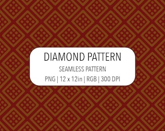 Seamless Pattern Design Gold Diamond Terracotta Retro Geometric Repeating Pattern Digital Download Printable Digital Paper PNG