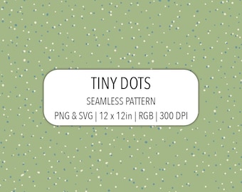 Artichoke Green Polka Dot Seamless Pattern SVG PNG File Minimalist Digital Paper Kids Fabric Print