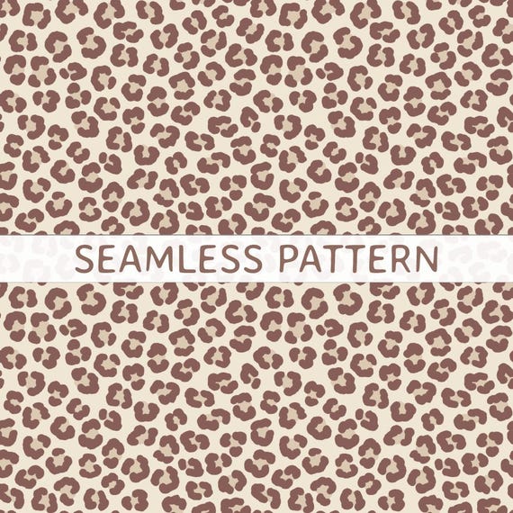 Cheetah Print Seamless Pattern Commercial Use Beige Brown Leopard Animal Print Jungle Aesthetic Background Digital Paper PNG Download SVG