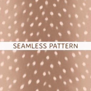 May include: A seamless pattern featuring a soft brown background with repeating white oval spots. A horizontal white band across the centre contains the brown text SEAMLESS PATTERN in a simple, clean, sans-serif typeface.