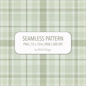 Könnte beinhalten: Nahtloses Musterdesign mit hellgrünem Karomuster. Das Bild enthält den Text "SEAMLESS PATTERN" und Abmessungen von 30,48 x 30,48 cm. Das Design stammt von Kate Su Design.