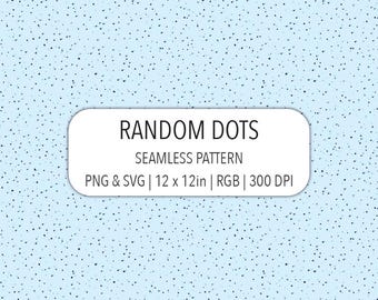 Blue Polka Dot Seamless Pattern SVG PNG File Pastel Blue Background Digital Paper Hand Drawn Texture