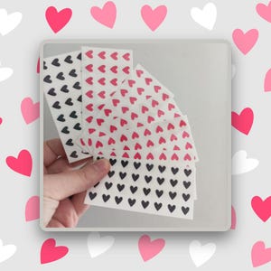 Temporary Heart Tattoos - Set of 32 Black and Red Tattoos