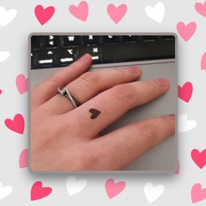 Temporary Heart Tattoos - Set of 32 Black and Red Tattoos