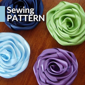 How to Make a Ribbon Flower | Ribbon flower Instructions | Ribbon Rose | Make a Flower from Ribbon | PDF Tutorial | Making Ribbon Flowers