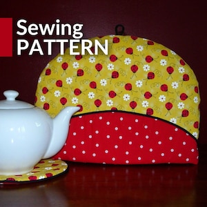 Tea cosy sewing pattern DIY Tea cozy pattern Make your own PDF tutorial Instant download Teapot cozy Tea pot cover image 1