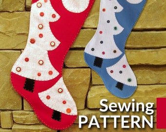 Christmas Stocking Sewing Pattern | Christmas tree | PDF sewing pattern | Do it yourself Tutorial | 2 sizes | Instant download