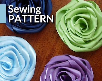 Ribbon Flower Tutorial: DIY Sewing Pattern (PDF Download)