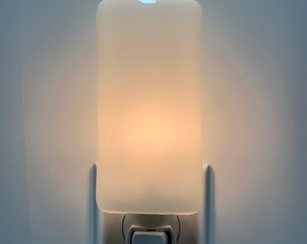 Glass Night Light - White Kitchen, Bedroom or Bathroom Night Light, Home Decor, Lighting, Gift Idea, Housewarming Gift, Hallway Light