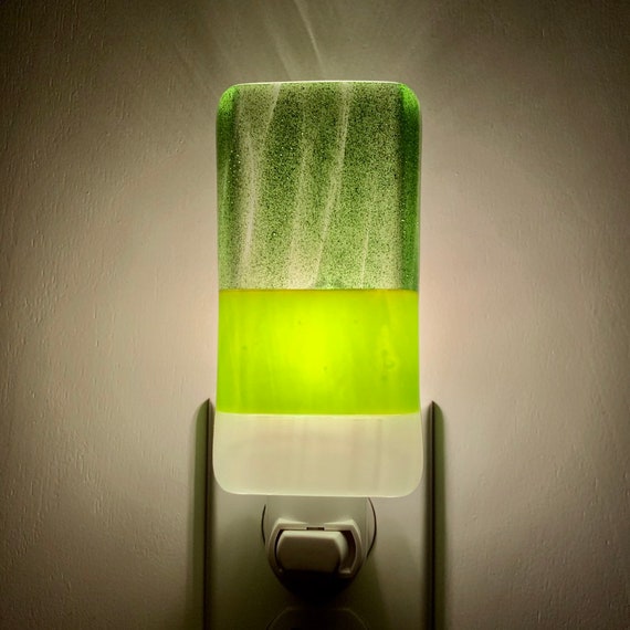 Night Light White And Lime Green Sparkly Bedroom Or Bathroom Night Light Handmade Home Decor Lighting Unique Gift Idea Houseware