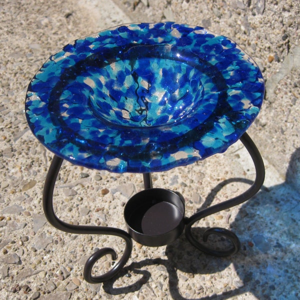 Blue Fused Glass Tart Burner