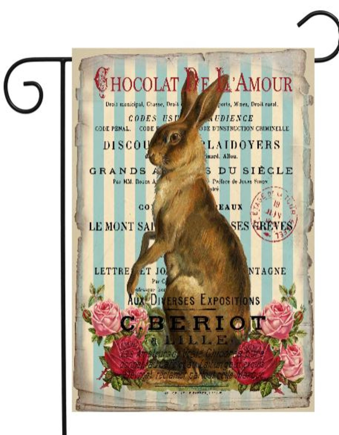 French Chocolate Rabbit Garden Flag #G1224 - Etsy