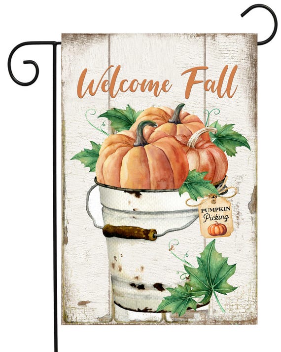 Herbst-Kürbis Gartenflagge 30,5x45,7 Cm – Doppelseitig Bedruckt, Für Veranda & Garten