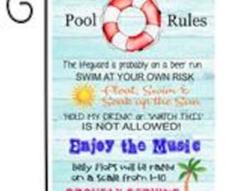 Pool Rules Garden Flag #G1956