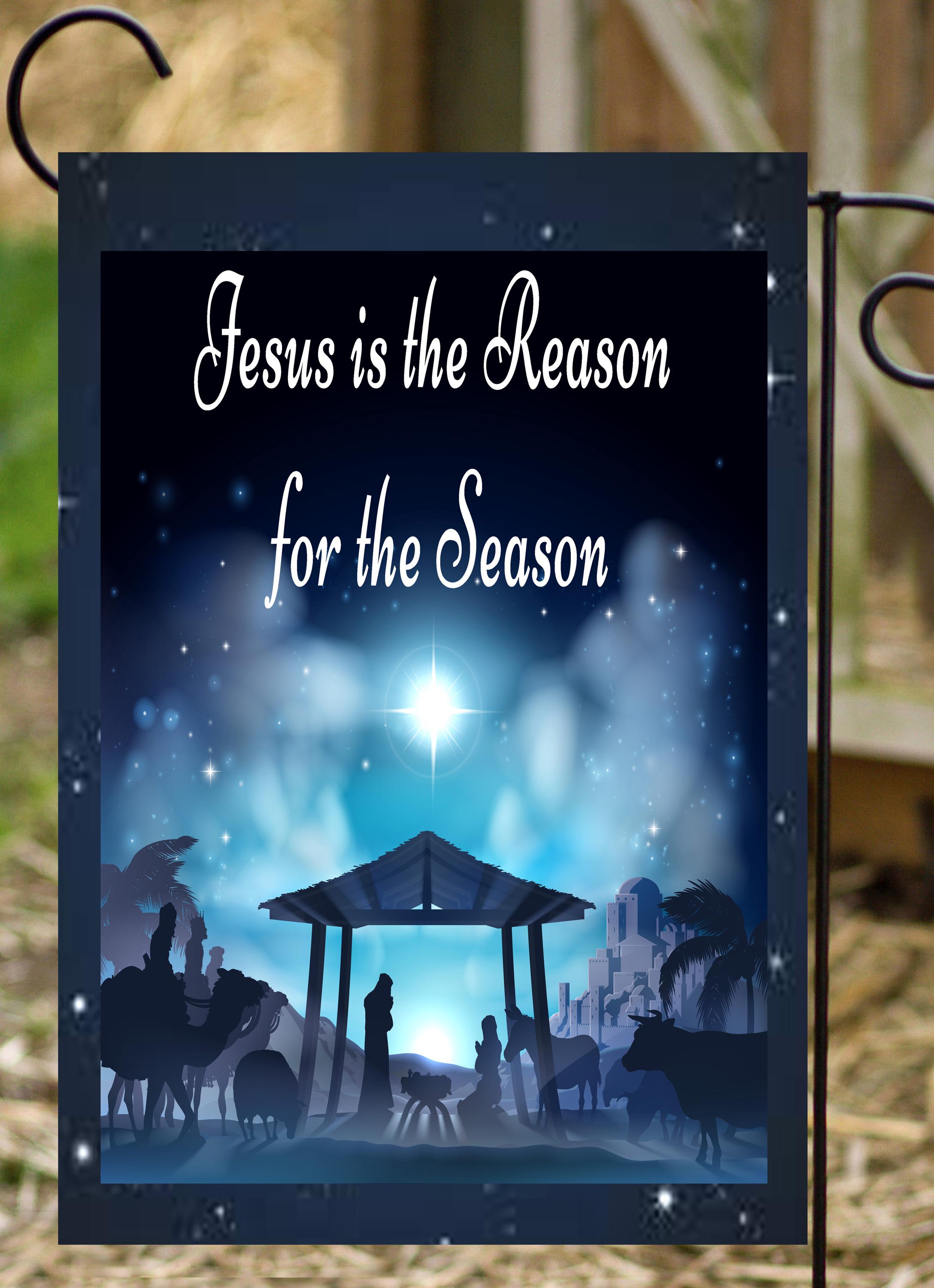 Jesus Is The Reason For The Season Gartenflagge – 30,5x45,7 Cm, Doppelseitig