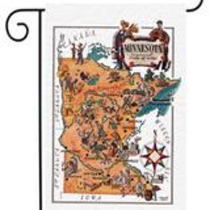 Minnesota Louisiana Mappa Giardino Bandiera #G2093