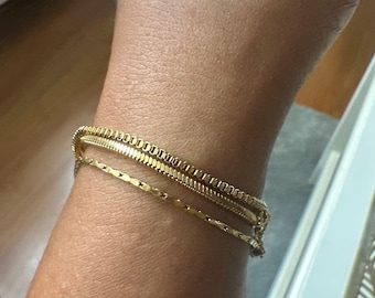 Armband Set Damen Gold & Silber - Minimalistische Freundschaftsarmbänder Für Jeden Anlass
