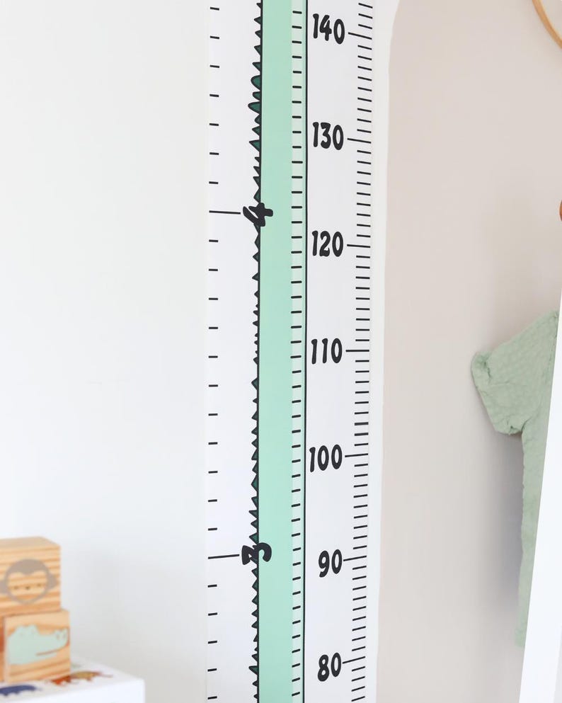 Alligator Height Chart Cute Growth Chart for Children Cartoon