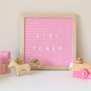 Tablero de letras de fieltro rosa: tablero de mensajes para decoración del hogar: regalo perfecto para baby shower de niñas