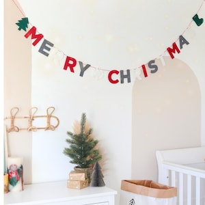 Arpillera navideña, banderines navideños, pancartas navideñas rústicas, banderines navideños, decoraciones festivas