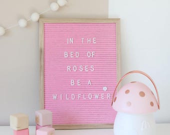 Pink Felt Letter Board - Big Message Sign - Nursery Decor for Girls - Pink Display Board 30x40cm