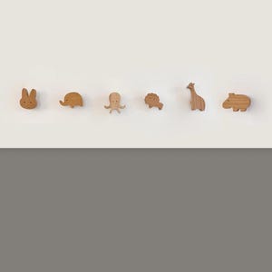Perchero de pared con forma de animal, ganchos de madera para el zoológico, para colgar abrigos, bolsos, ropa o láminas artísticas, mejora la habitación de los niños
