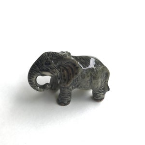 Miniature Elephant, ceramic elephant, ceramic animal, miniature animal, grey, gray, elephant figurine, mini, little, tiny, elephant figure