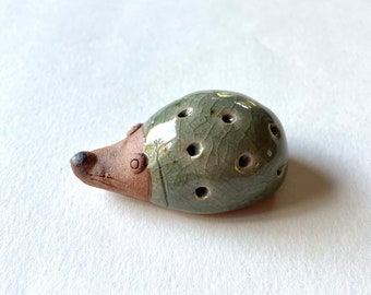 Ceramic Porcupine, GREEN porcupine figure, figurine, hedgehog, mini, ceramic animal, tiny, small animal, little animal, decor, miniature