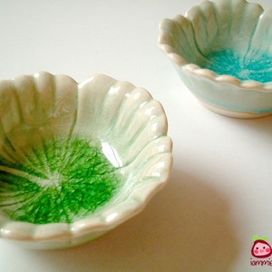 Ceramic Bowl, ceramic plate, Hibiscus, flower bowl, sauce dish, oil dish, mini, small, decoration, soap dish, small, decor, light blue image 5