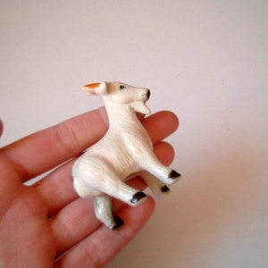 Little White Ceramic Goat: vintage style, mini animal, ceramic animal, tiny animal, little animal, decoration, miniature animal, mini, small image 3