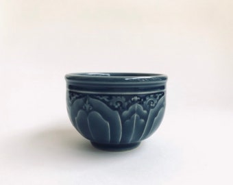 Ceramic Bowl, blue, flower, flower bowl, rice bowl, soup bowl, sauce, round, mini, small, decoration, bowl, bali, thai, luxury, lotus