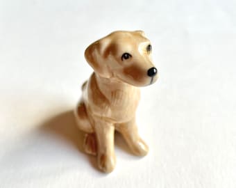 Dog figure, Brown, sitting, dog, puppy, Ceramic Dog Figurine, ceramic figure, animal figure, dog figurine, animal figurine, labrador, decor