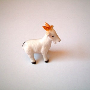 Little White Ceramic Goat: vintage style, mini animal, ceramic animal, tiny animal, little animal, decoration, miniature animal, mini, small image 4
