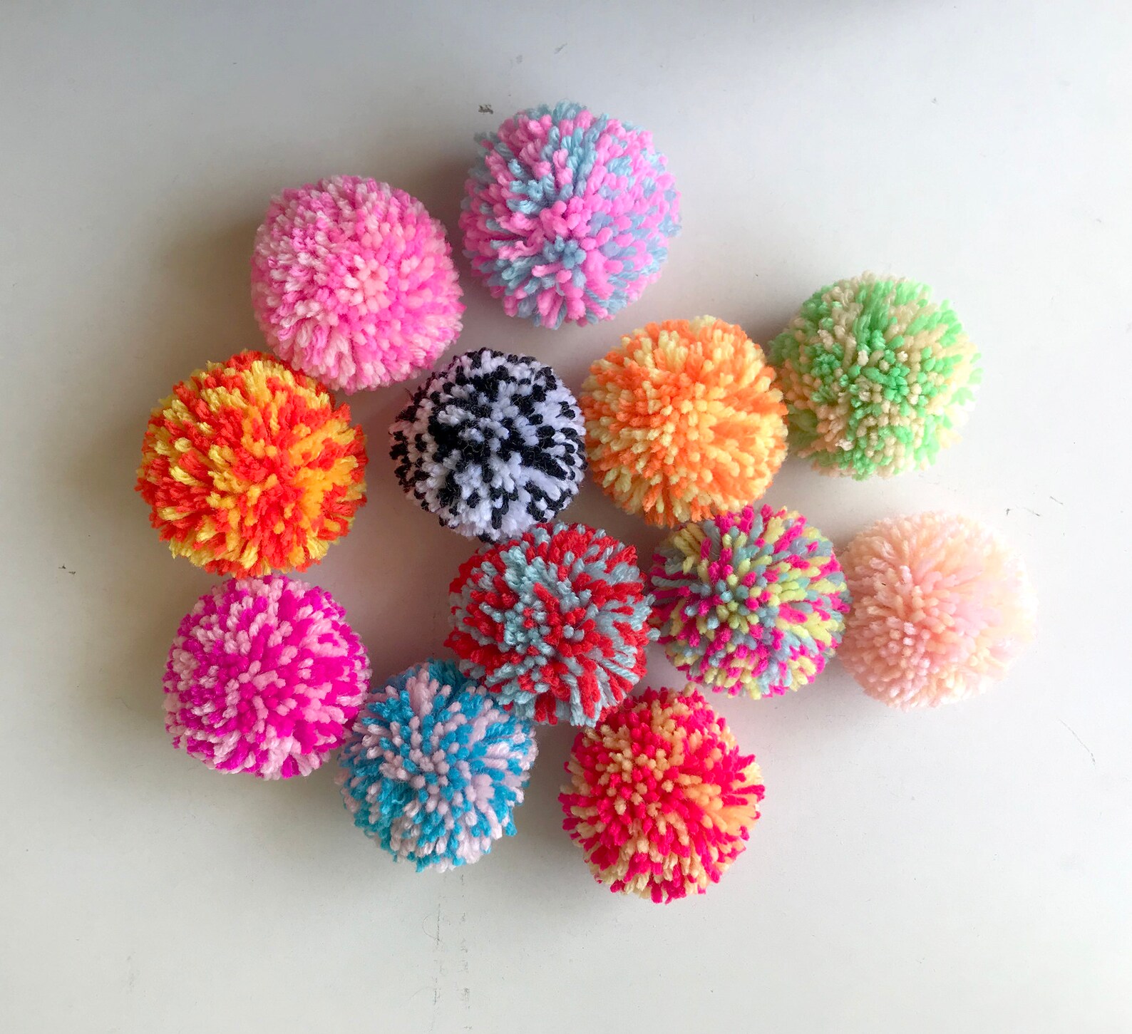 Pom Poms Yarn BLEND Pom Pom Poms Yarn Balls Mint Etsy