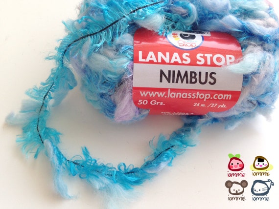 Yarn, wool, yarn ball, ball yarn, blue, white, purple, fluffy, lana stop, nimbus, acrylic, wool, polyamid, feather, knit, scarf, 27 yards