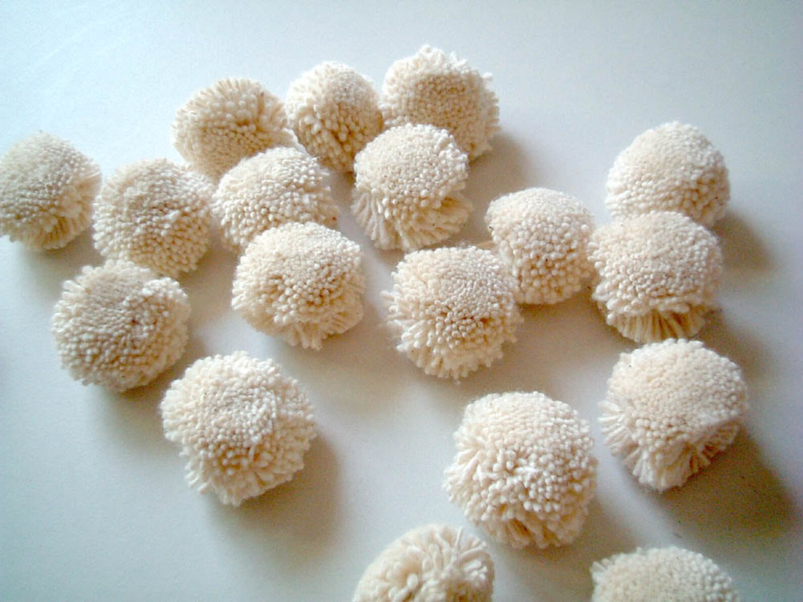 White Yarn Pom Poms cotton yarn ball yarn pompom yarn Etsy