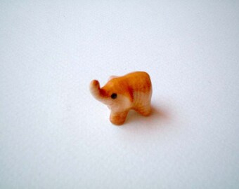 Miniature Brown Ceramic Elephant Figure, mini, ceramic animal, tiny, animal, small, little, decoration, miniature animal, dollhouse, iammie