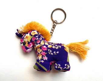 Little Pony, horse, purple, violet, Key chain, fabric horse, fabric keychain, bag decor, plush, fringe, colorful, kid, animal, unicorn