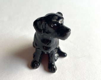 Dog figure, Black, sitting dog, puppy, Ceramic Dog Figure, ceramic figure, animal figure, dog figurine, animal figurine, labrador, decor