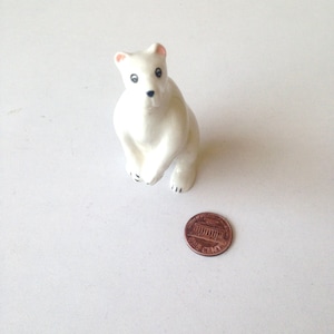Bear Figure, polar bear, ceramic bear, miniature bear, bear figurine, white, ceramic animal, mini, little, winter, snow, cartoon, figurine
