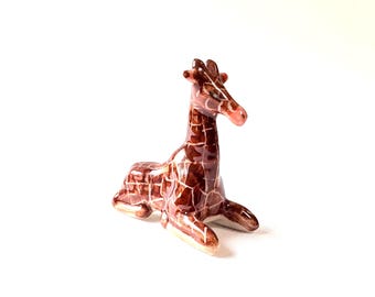 Giraffe figure, giraffe figurine, animal figurine, brown, Ceramic Figure, ceramic figurine, animal figure, animal figurine, wild animal, zoo