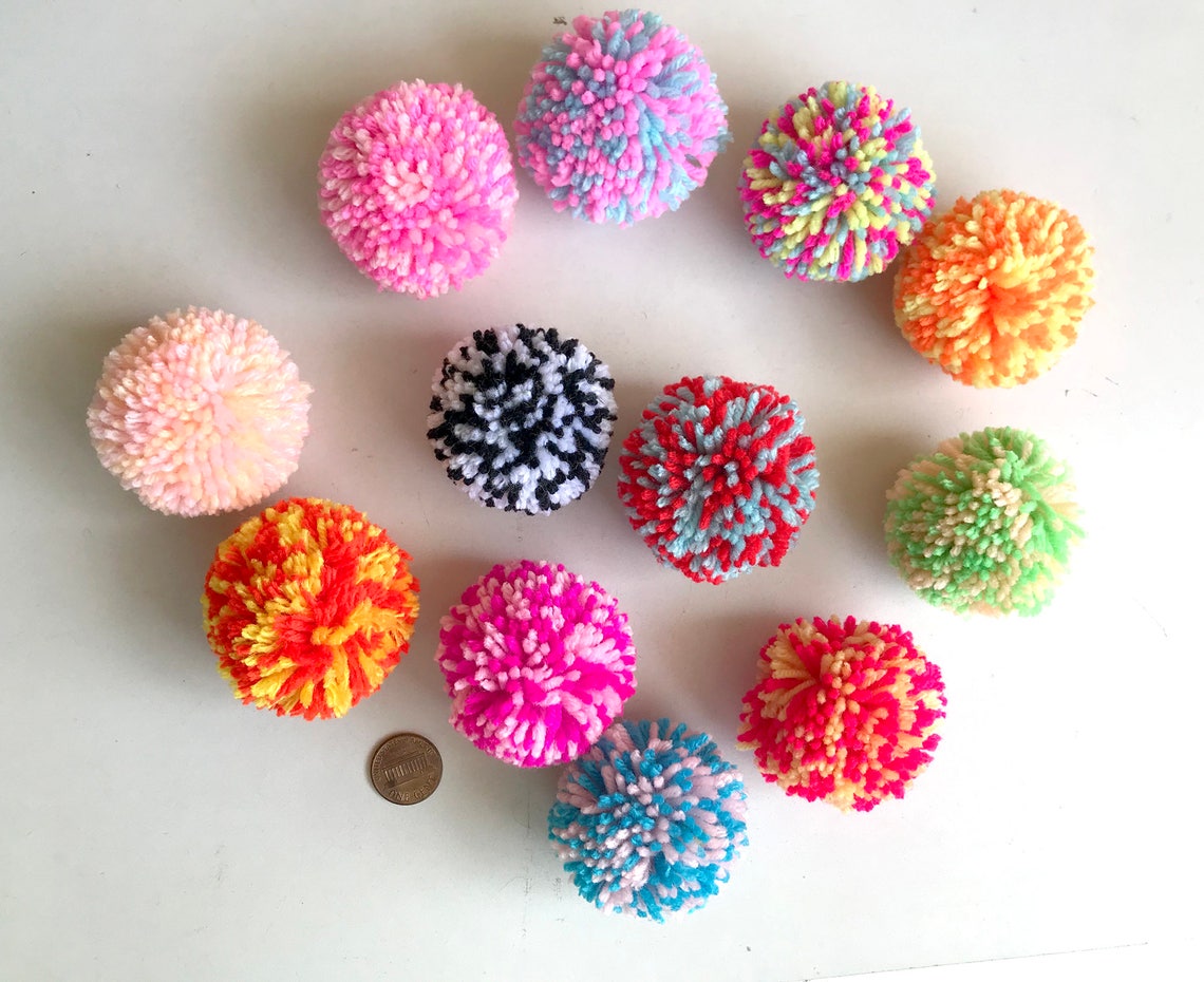 Pom Poms Yarn BLEND Pom Pom Poms Yarn Balls Mint Etsy