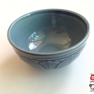 Ceramic Bowl, blue, flower, flower bowl, rice bowl, soup bowl, sauce, round, mini, small, decoration, bowl, bali, thai, luxury, lotus image 2