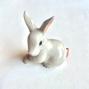 White Rabbit Figure, ceramic rabbit, bunny figure, miniature rabbit, bunny figurine, white, hare, ceramic animal, mini, little, decor