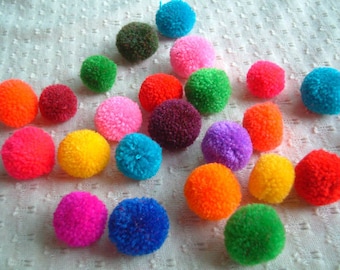 20 verschillende feestgaren pom poms, feestpom poms, feestdecor, feestdecoratie, decoratie, bruiloft, gooien, fantasie, kind, rood, handgemaakt