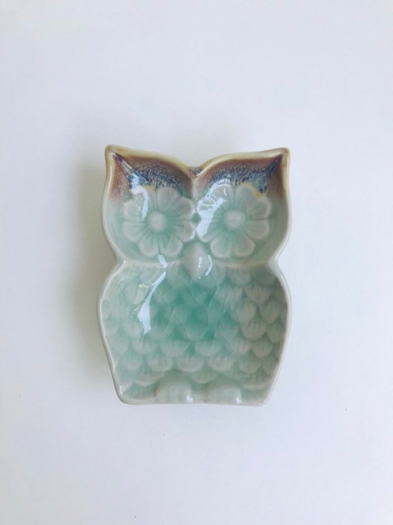 decoration Owl Ceramic Plate animal mint green suace ceramic bowl small ceramic elephant owl plate owl bowl dish ceramic dish