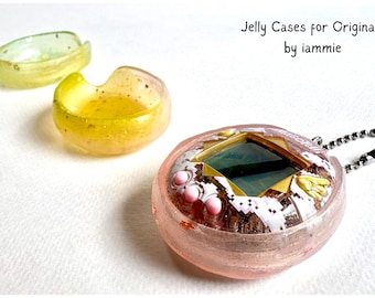 Jelly Cases for Tamagotchi Original, Tamagotchi Angel Cover, Handmade Translucent Resin Case with Glitters, Gen 1, Gen 2, Gen 3 Shell
