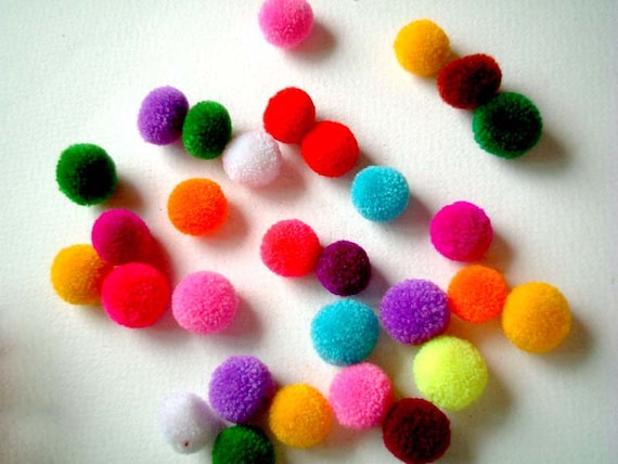 Mini Handmade Party Yarn Pom Poms, Pompom, Beads, Kid, Thread, Ball, Bead,  Button, Children, Tiny, Tulle, 200 Poms, Miniature, Tiny 