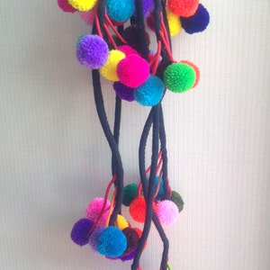 Pom Pom Strand, pom pom belt, ASSORTED, Bag Decor, handbag, bag charm, pom pom charm, decoration, decor, accessories, fringe, tassel