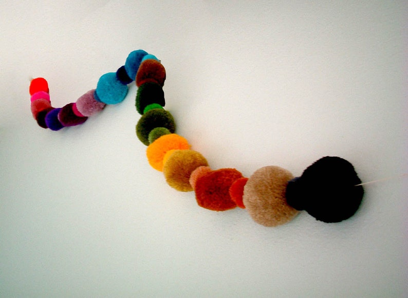 Handmade Yarn pom poms, cotton pom pom, yarn beads, yarn balls, flower, eco, colorful, party, pink, 100 poms, carnival, SALE, discount image 4